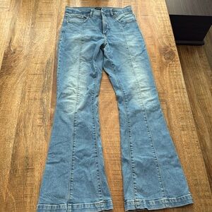 High rise flare denim jeans, size 4 regular